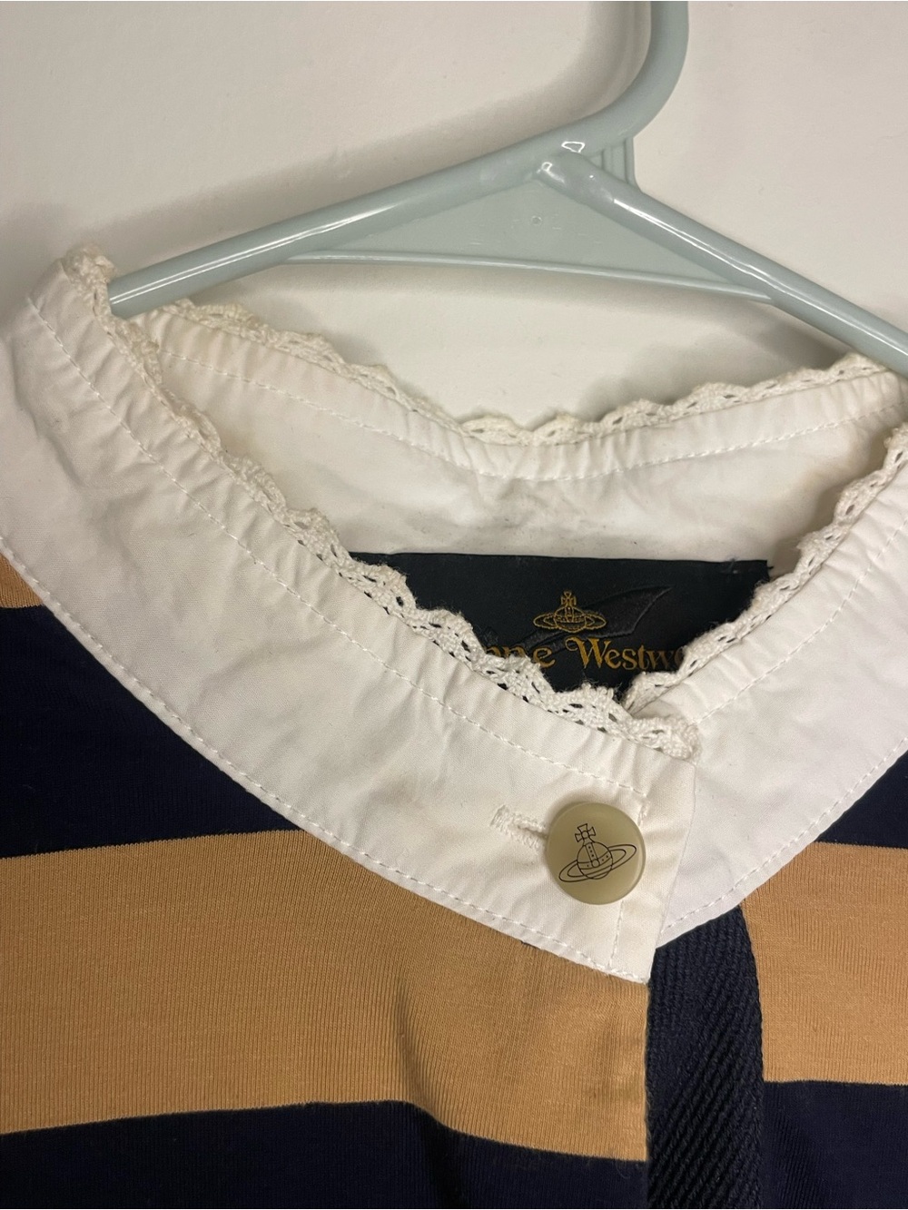 Vivienne Westwood Anglomania Striped Button Collar Top - Picture 5 of 6